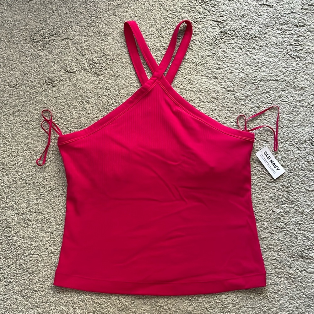 Deleting 4/30. NWT Old Navy Magenta Pink Halter Top with Shelf Bra Large Petite